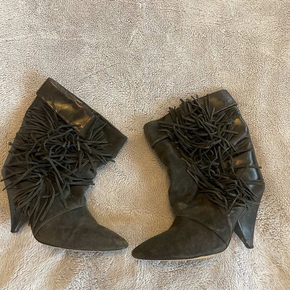 Isabel Marant Por H&M Fringed Black Women's Boots